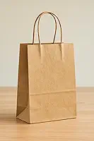 SACOLA DE PAPEL KRAFT TAMANHO P – 18x10x25 cm (Kit 50 Unidades)