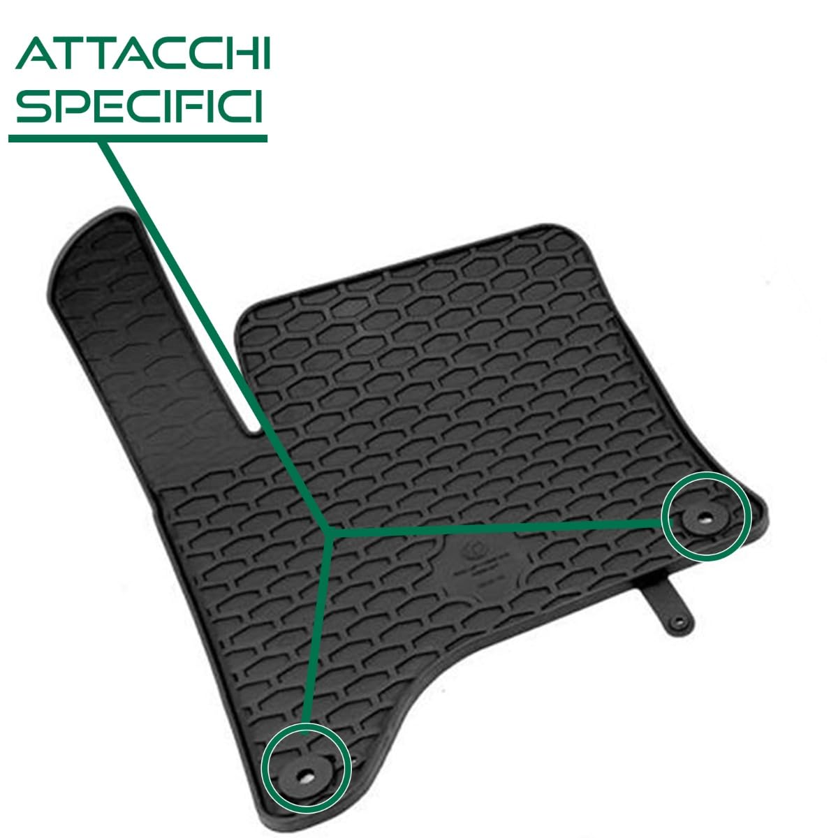 SERIE 4 TAPPETI - TAPPETINI IN GOMMA 3D TPE NERI PER PEUGEOT 208 dal 2024 in poi - Solo Versione Ibrida