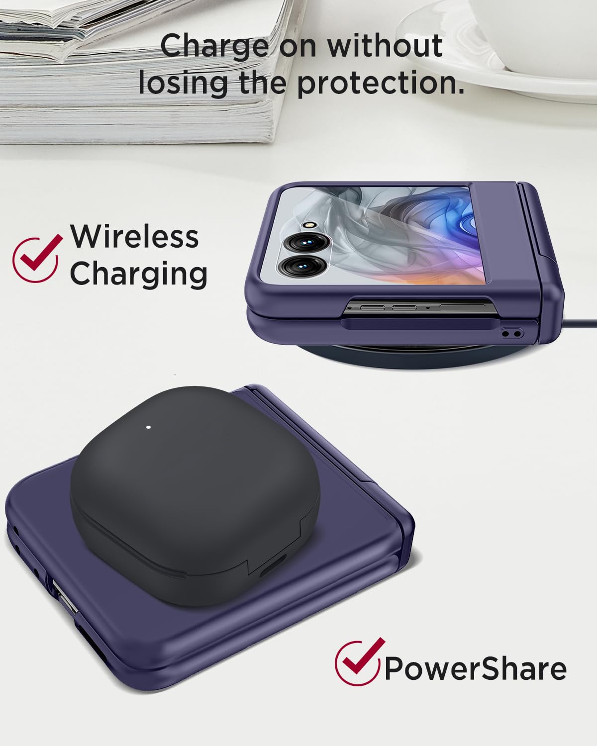 Miimall Custodia Compatibile con Motorola Moto Razr 50 Ultra, Cover Antigraffio, Cerniera Magnetica, Cover Protettiva Antiurto in PC, Pellicola Anti-spia, Case Sottile per Moto Razr 50 Ultra, Nero
