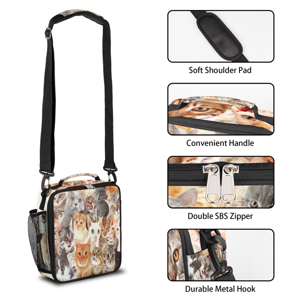 TropicalLife Sac à Déjeuner Vintage Rétro Pour Homme Et Femme Adulte