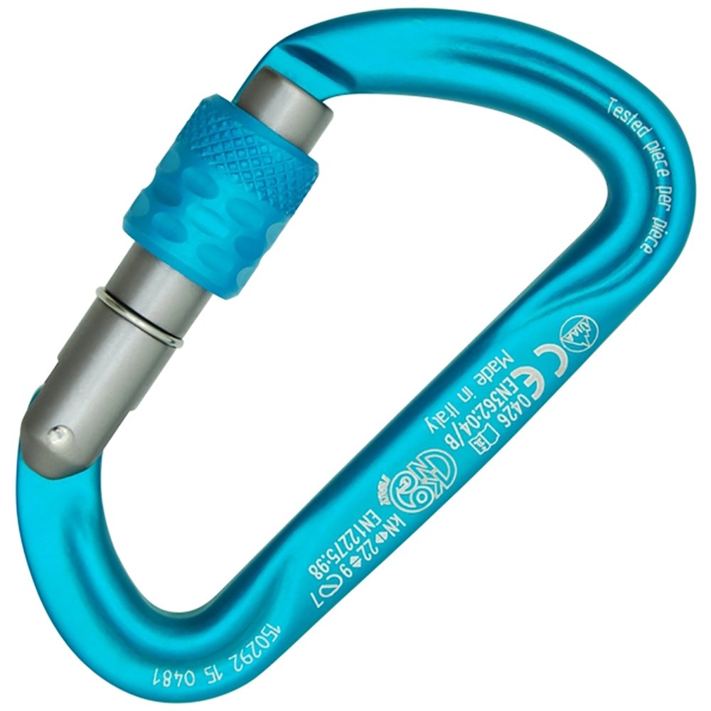 KONG Carabiner Argon S, turquoise/grey/turquoise, screw connection