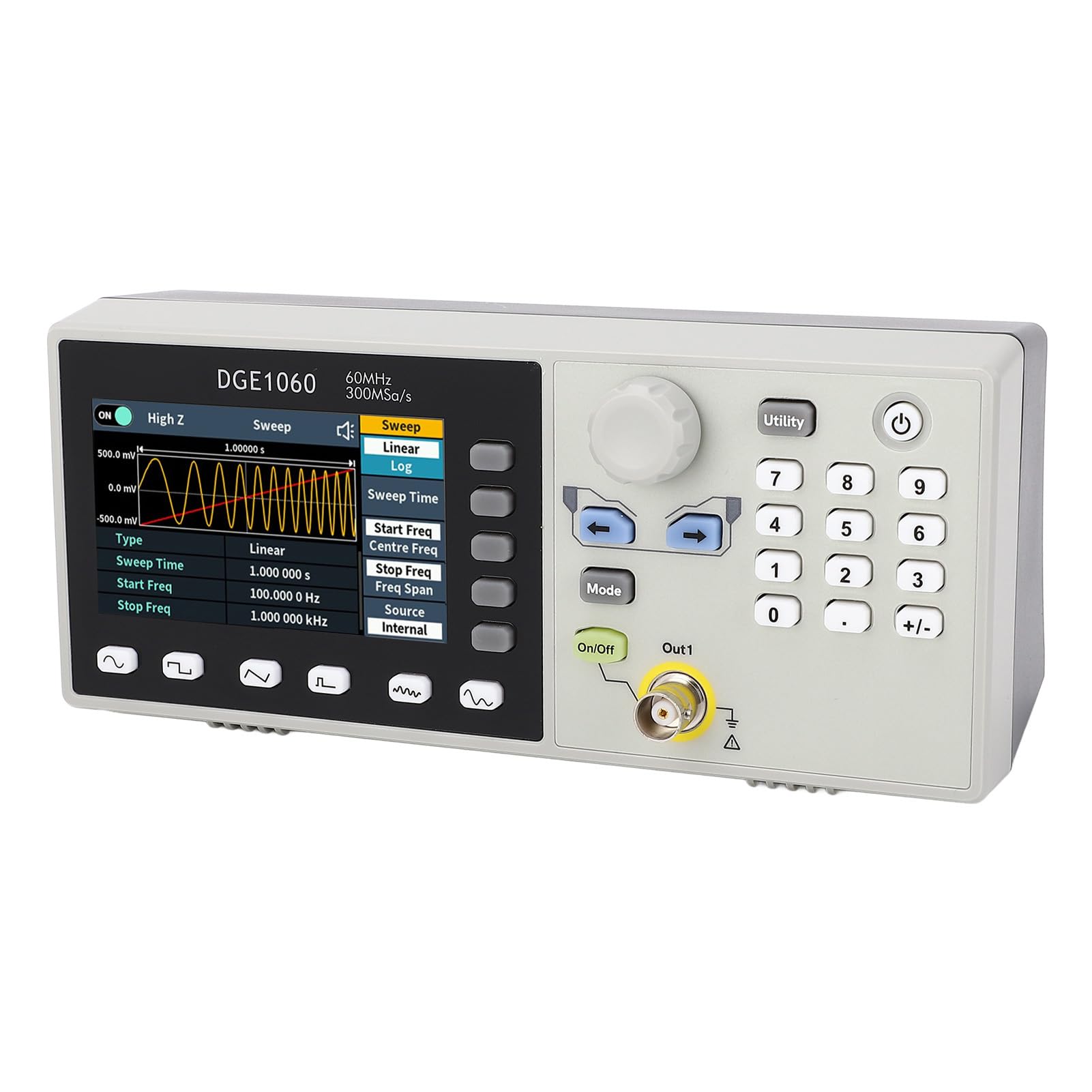 60MHz Signal Generator, Breiter Frequenz Bereich 1uHz Bis 60MHz mit 160 Willkürlichen Wellenformen, für Elektronische Experimente Kommunikation Tests (EU -Stecker)