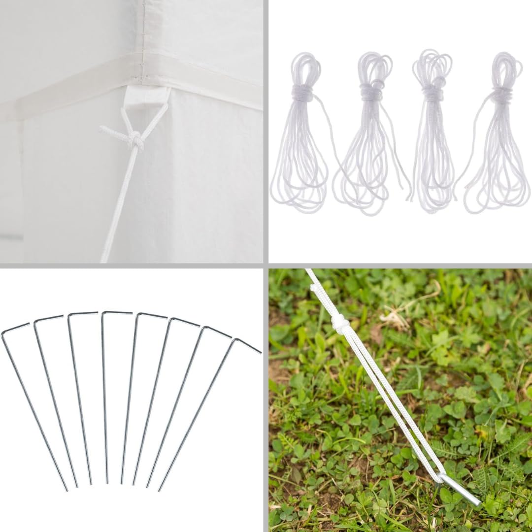 Paluplus Gazebo con struttura in Metallo, Misura 3x3 Metri, Telo in Nylon Impermeabile, Facile Da Installare, Protezione dai Raggi UV, gazebo per giardino, Feste ed Eventi -1059C (Bianco)