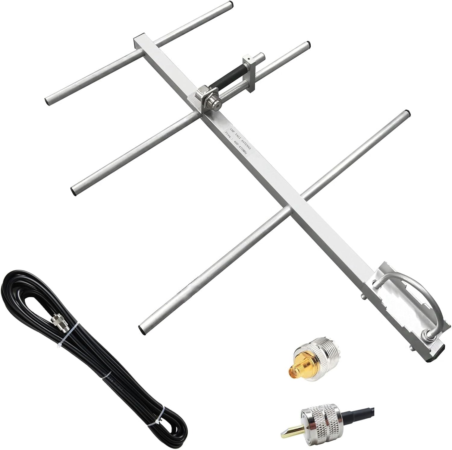 Yagi UHF GMRS Base Station Radio Antenna 400-470MHz 7dBi, Used for GMRS Repeater/Amateur Radio, 7-Meter SVY 50-3 Coaxial Cable PL-259 Male Head