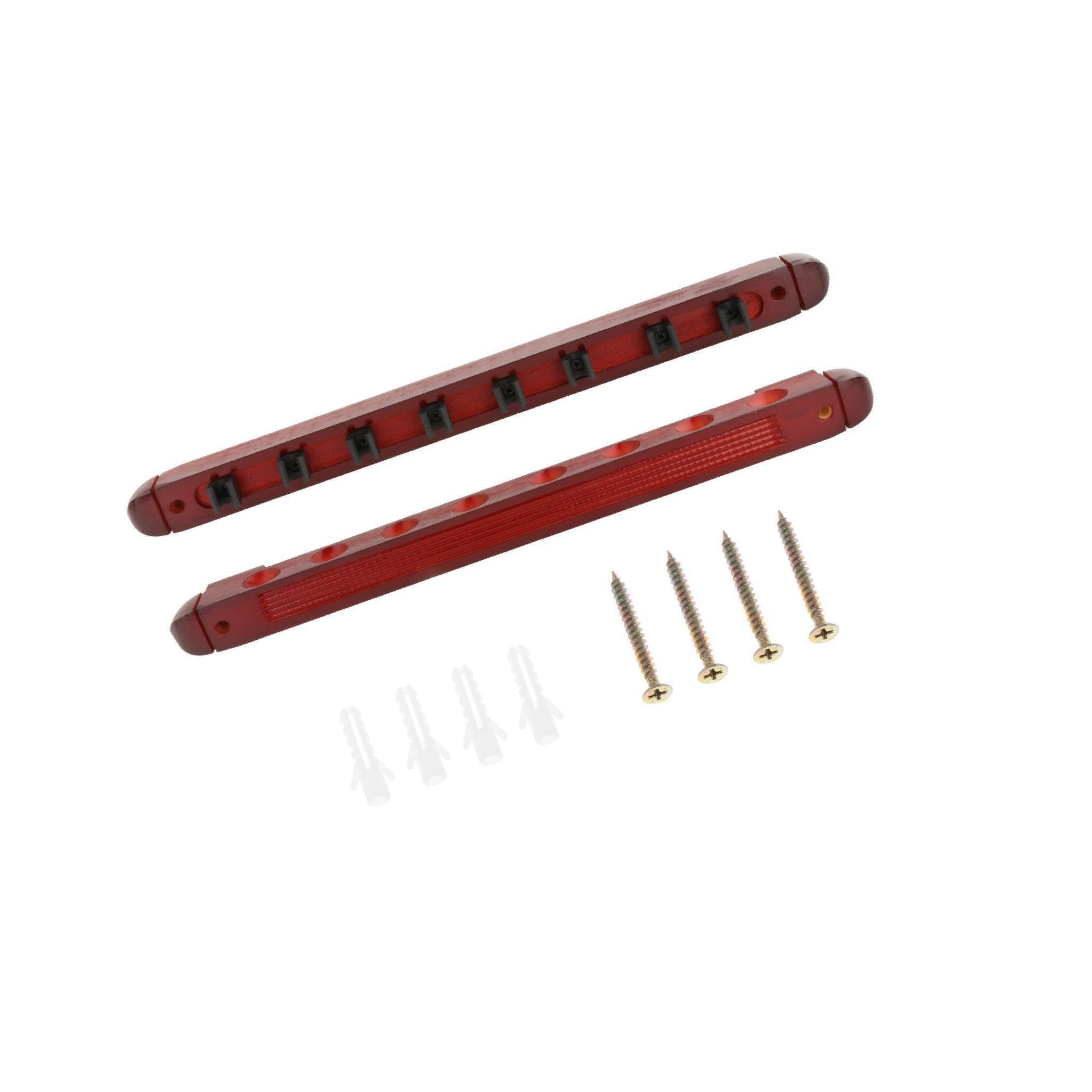 lopituwe Elegant 8 Pools Cue Rack Wall Mounted Solid Wood Stick Holder, Red