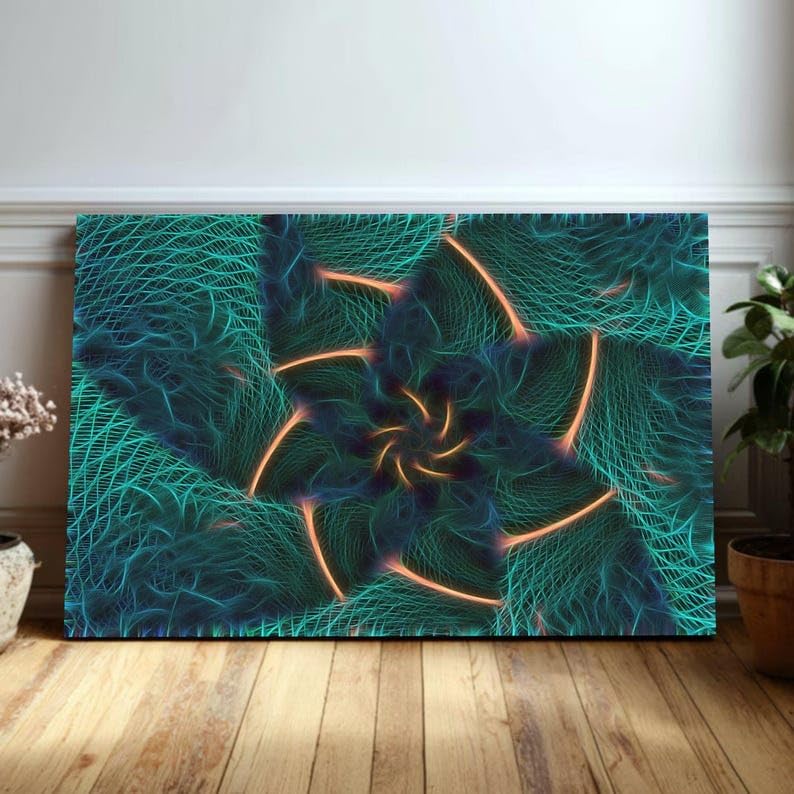 Toile géométrique abstraite pour créer une ambiance zen dans le salon