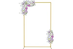 6.6FT x 4FT Gold Metal Square Backdrop Stand for Wedding Arch & Party