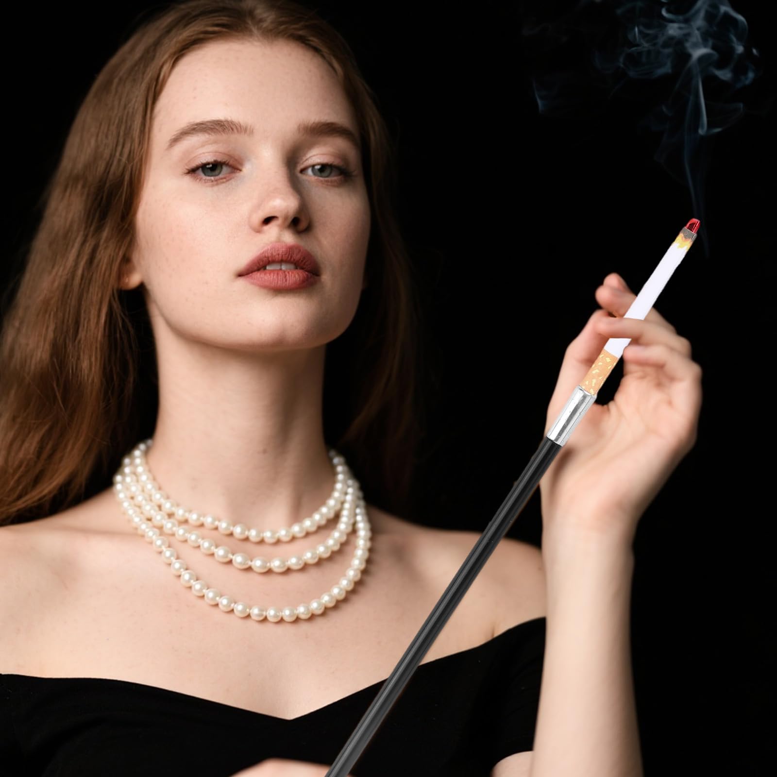 smoking many cigarettes meme young man with many cigarettes in his mouth Stock Photo