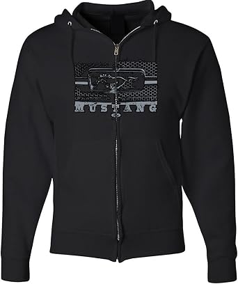 Ford Mustang Hoodie Legend HONEYCOMB GRILL FULL ZIP Hooded Sweatshirt