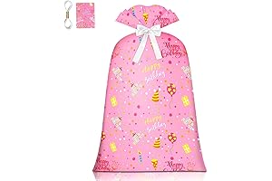 Jumbo-Sized Pink Bday Gift Bag for Unwrapping Gigantic Gifts