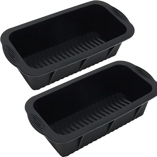 Moldes de silicona para pan y pan (paquete de 2)  Molde rectangular antiadherente de silicona para hornear para pan casero, pan y pastel de carne,
