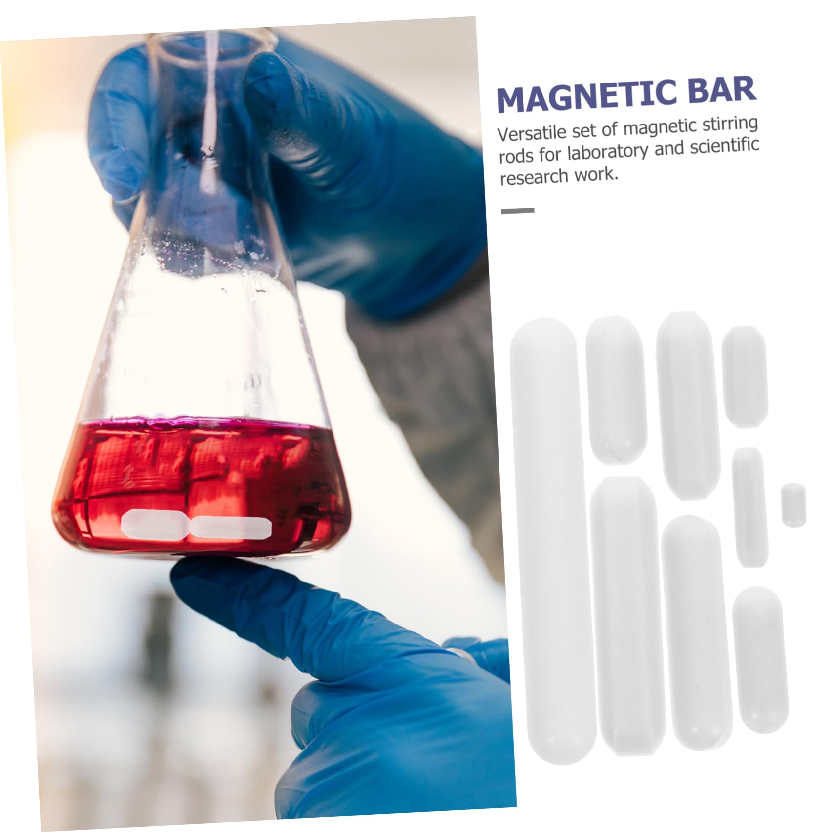 MAGICLULU 3 Sätze Magnetisches Rührstab Set Teiliges Ptfe Rührer Set für Labor Zylindrische Rührstäbe für Effiziente Mischvorgänge von Flüssigkeiten und Reagenzien