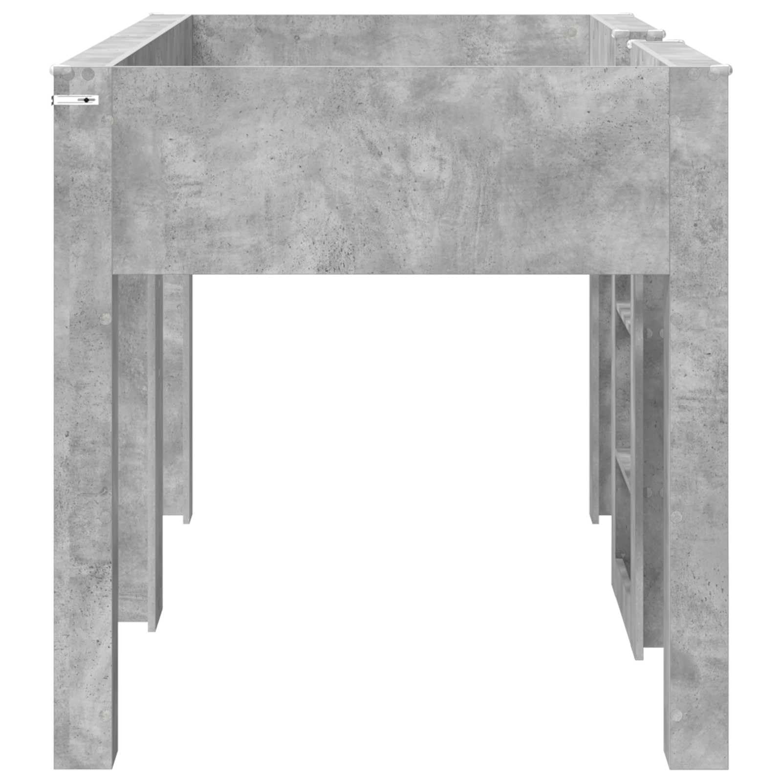Z drewna inżynieryjnego Metalowy szary Biały 100 x 200 cm | Łóżko piętrowe dla dzieci Betonowy szary 100 x 200 cm z listwami, solidna rama z drewna, oszczędność miejsca do pokoju