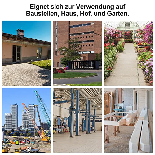 Tysobes Stromverteiler, Wandverteiler, 2x CEE 16A/400V+4x 230V Schuko IP44 5 polig, Baustromverteiler mit kabelsicherem Klappdeckel, für den Innen und Außenbereich, Baustellen