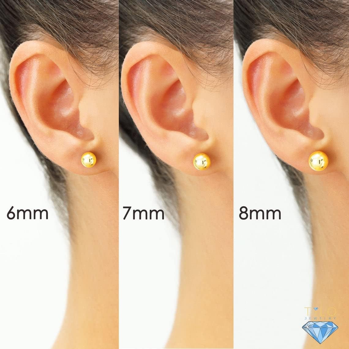 14k Gold Ball Stud Earring with Secure Screw-back...SINGLE EARRING/HALF PAIR