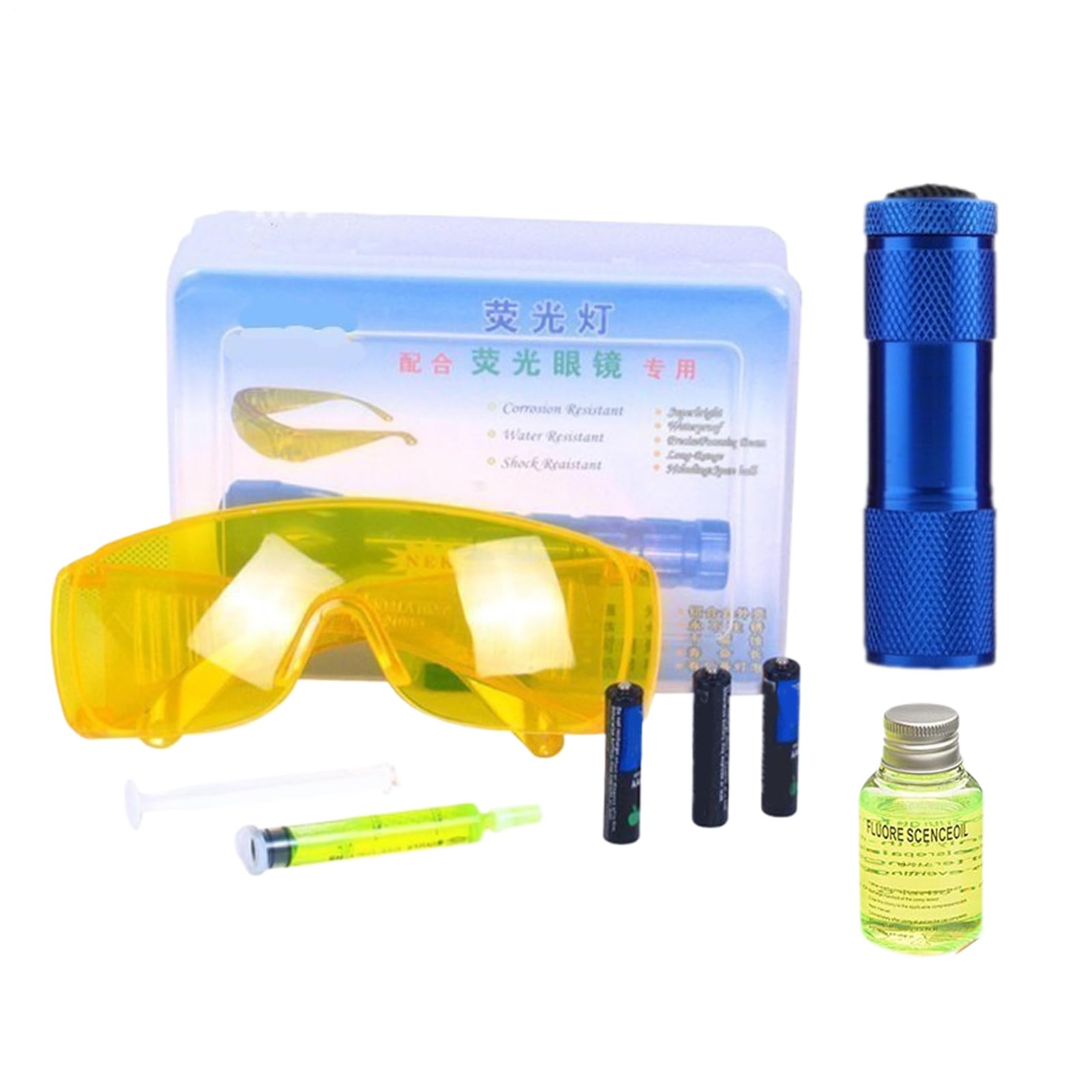 Kit De Détecteur De Fuite pour Climatisation Auto | Lampe Torche De Test De Fuite pour Climatiseur - Testeur De Fuite Polyvalent Et Efficace pour Voitures Et Appareils De Congélation