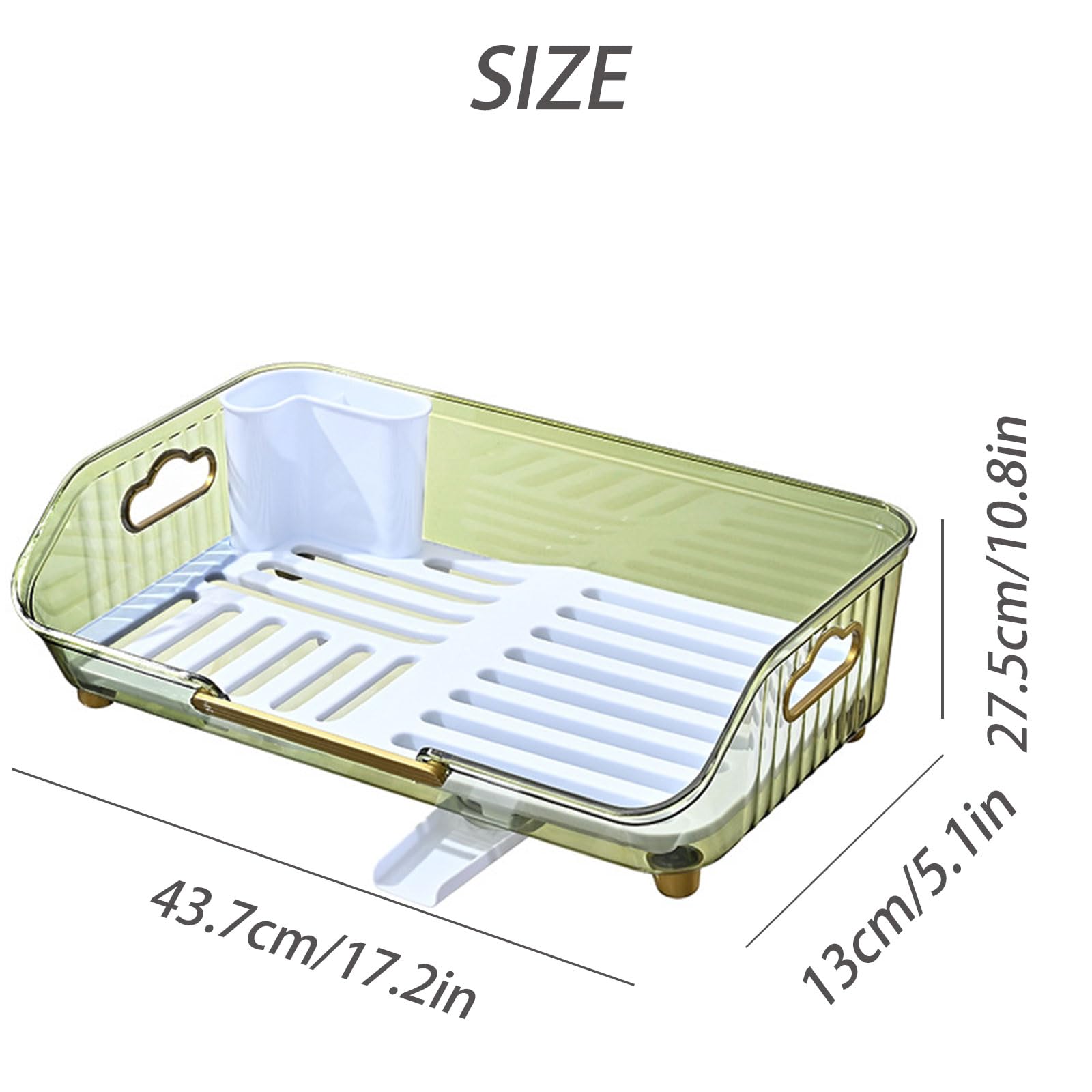 Dxcaicc Escurridor de Platos,Escurreplatos para Almacenamiento en mostrador de Cocina,Utensilios,Soporte de Almacenamiento para Secado de Platos,Verde