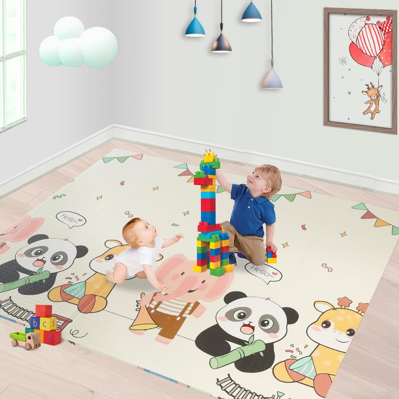 CCLIFE Tappeto Bambini tappeto gioco bambini tappeto per bambini tappeto morbido bambini tappeto xpe bambini Pieghevole 196x176x1cm