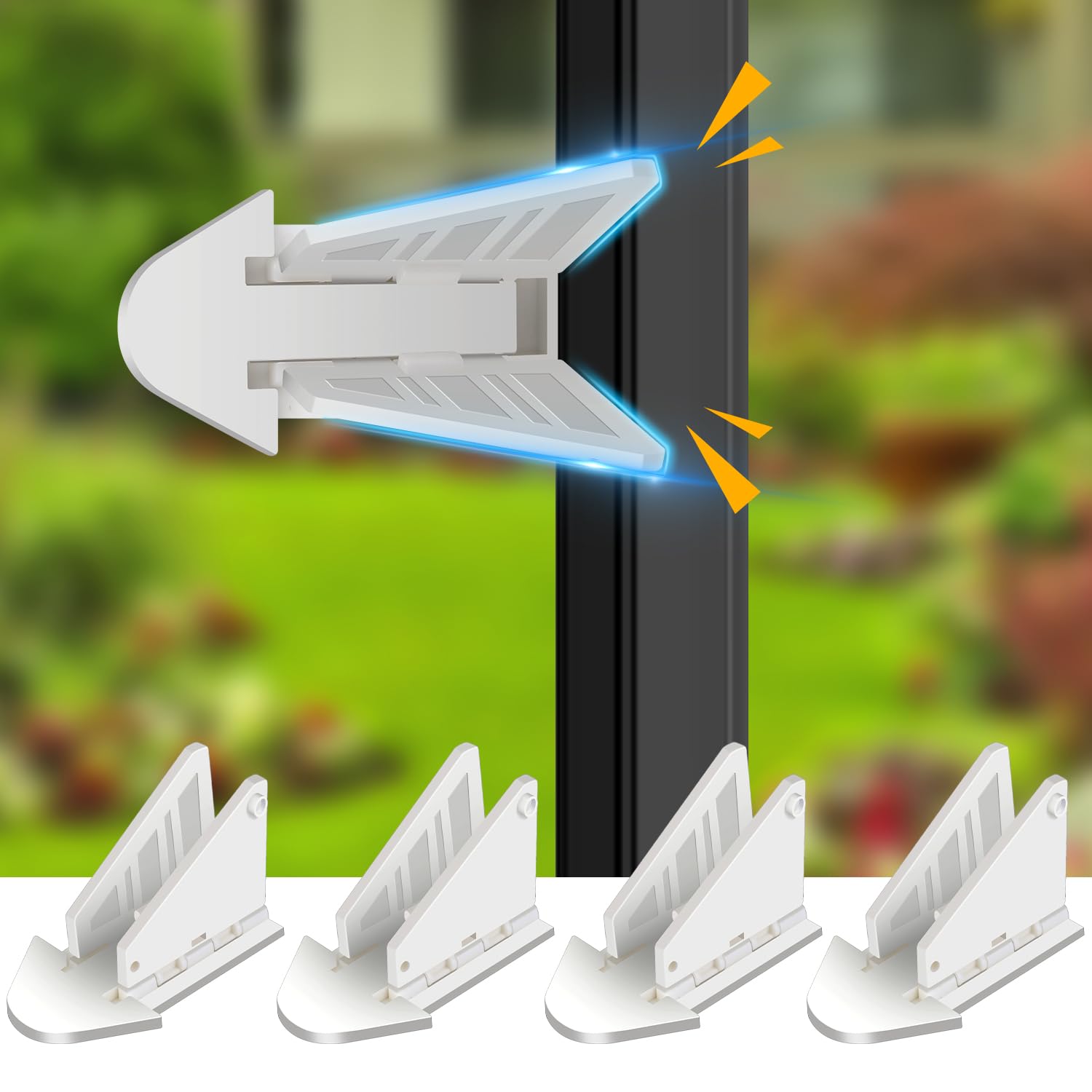 4PACK Sliding Glass Door Lock, Baby Proofing Window Door