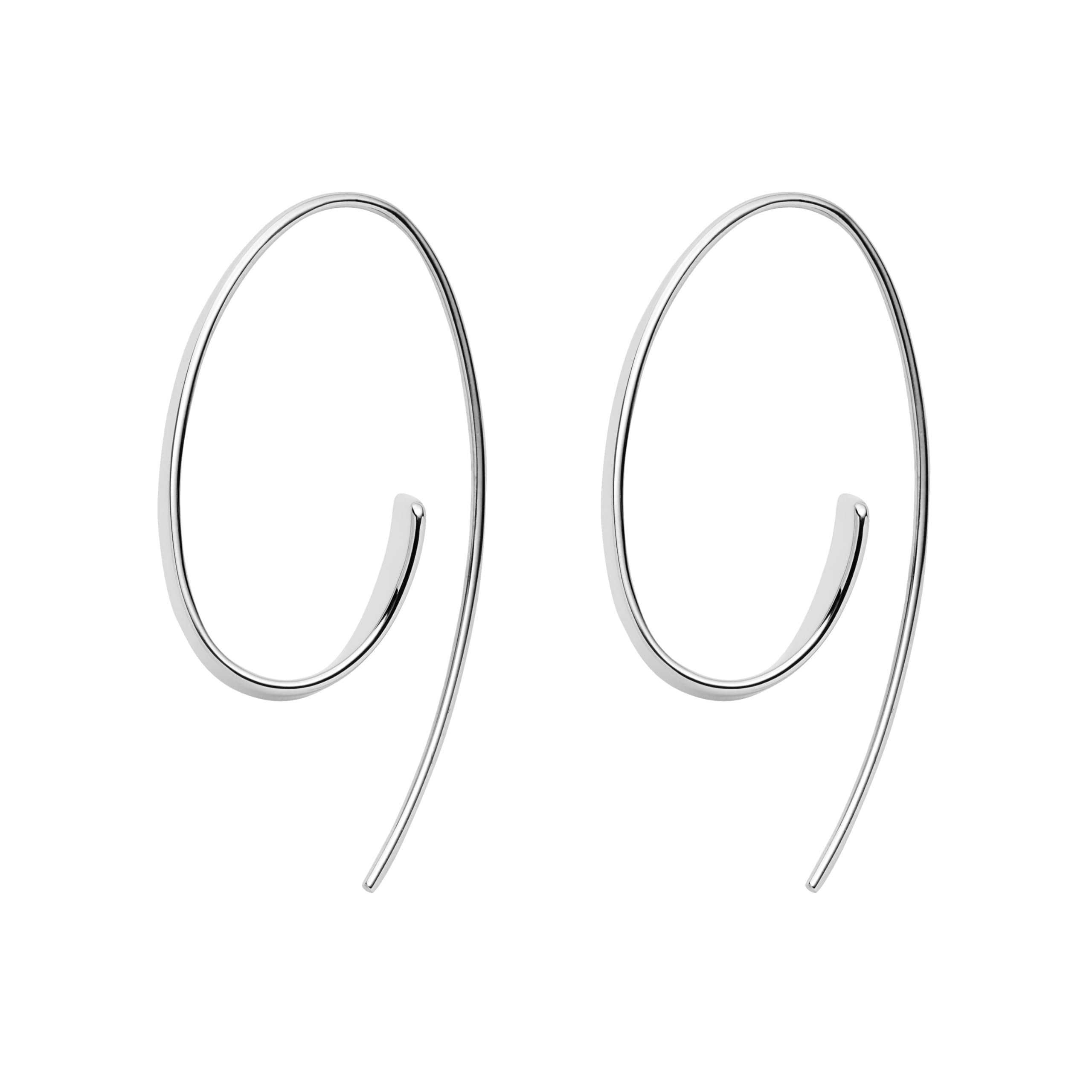 Boucles d'oreilles en acier inoxydable ou semi-précieux de tonalité argentée pour femmes avec fermoir à crochet