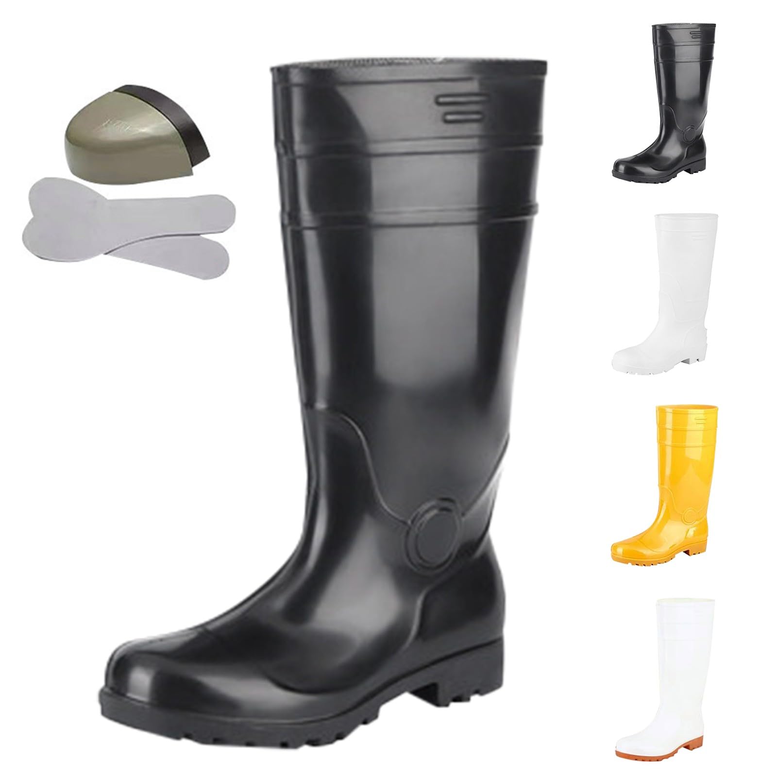 Botas De Trabajo Para Hombre Y Mujer Impermeables Con Puntera Blanda Botines Alta Jardín Trabajo Suave Y Ligero Elegante Duraderas Antideslizante Adecuado Para Días Lluviosos Y Ambientes Húmedos