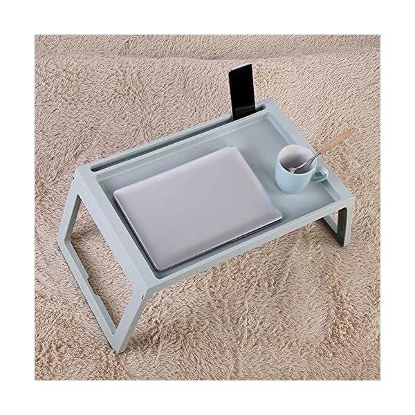 Kosoree Portable Folding Bed Laptop Table Sofa Lap Notebook Desk Bed Breakfast Tray Blue - Image 5