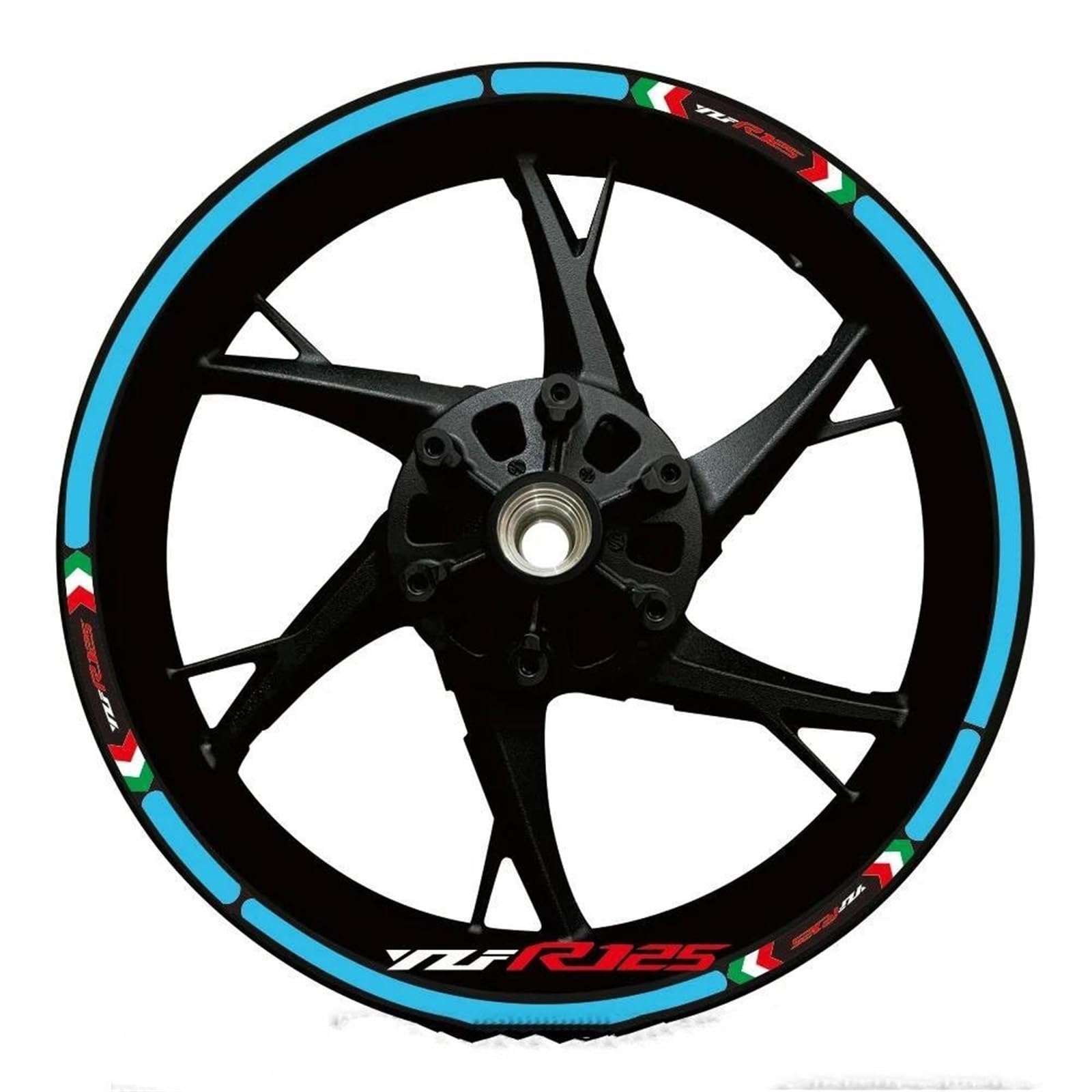 Stickers Motorcycle Wheel Stickers Night Reflective Decorative Rim for Yamaha YZFR125 YZF R125(Style 10)