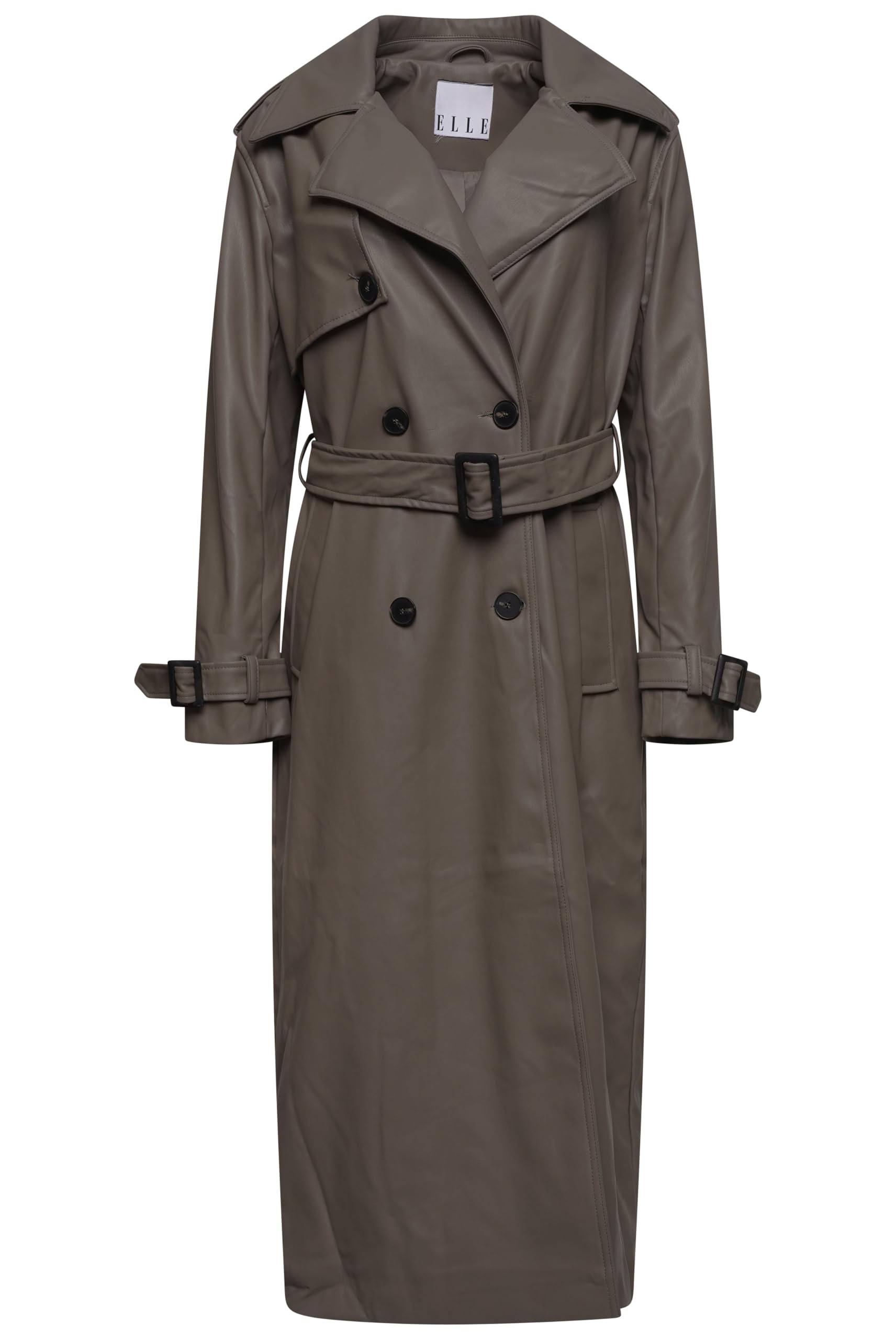 Trench long ELLE Sophia en polyuréthane taupe taille 42 - 5