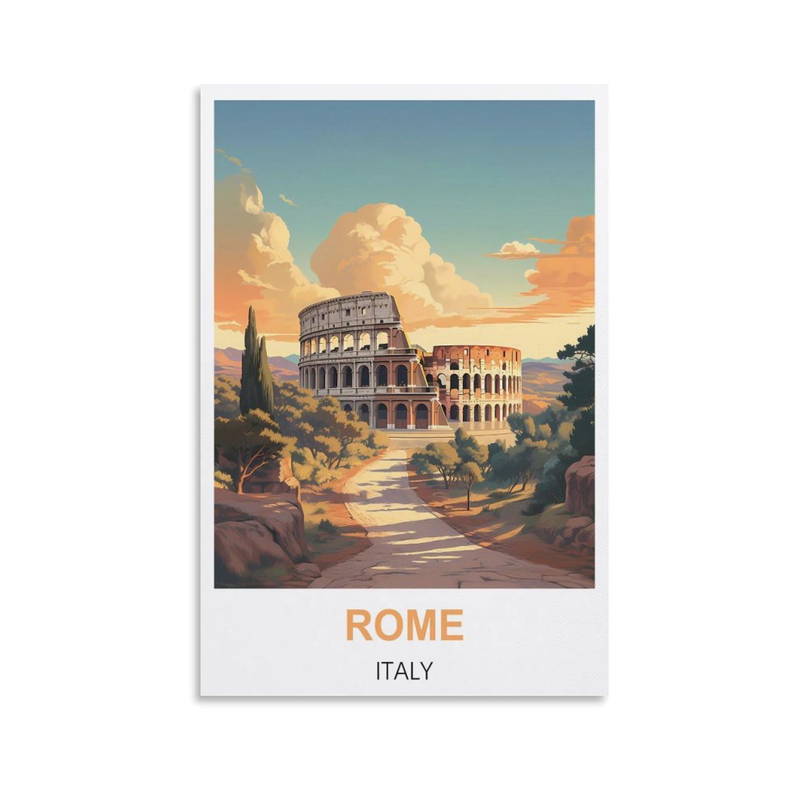 Tin Signs Retro,Rome Italy Funny Bar Tin Signs Warning Metal Signs Vintage Man Cave Wall Decor 30x30cm