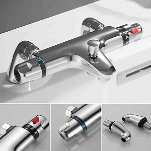 Thermostatic Bath Shower Mixer Tap Hot & Cold Shower Mixer Tap, Bath ...