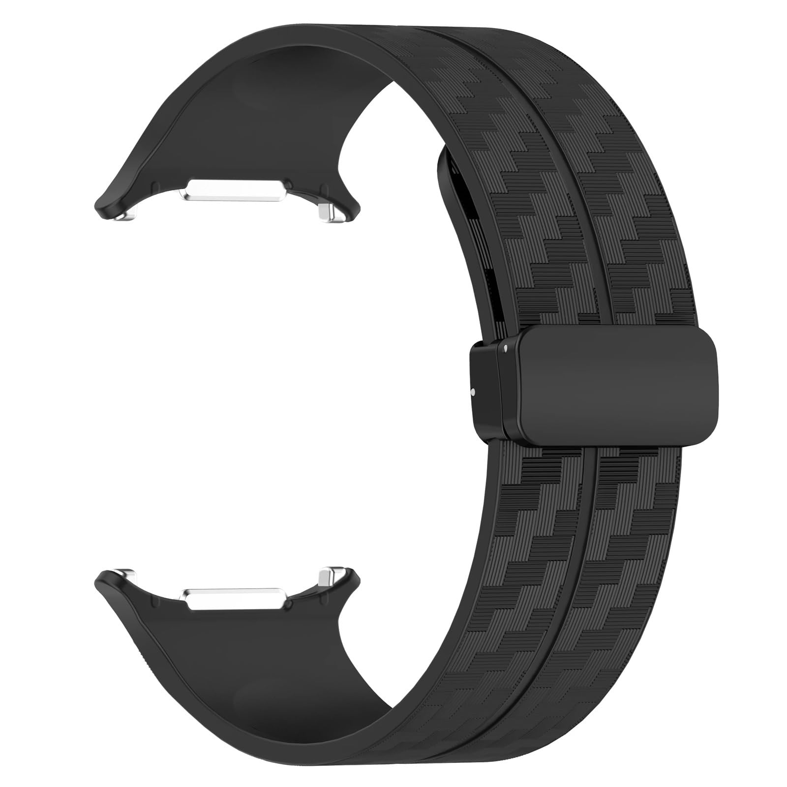 JDIME Cinturino con motivo in fibra di carbonio per Samsung Galaxy Watch 7 Ultra Cinturino con chiusura magnetica in silicone da 47 mm per braccialetto Galaxy Watch 7 Ultra