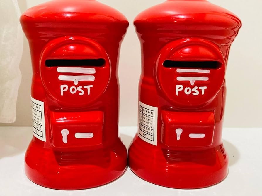 Amazon.co.jp: 郵便局ノベルティ 旧郵便ポスト型貯金箱 丸ポスト