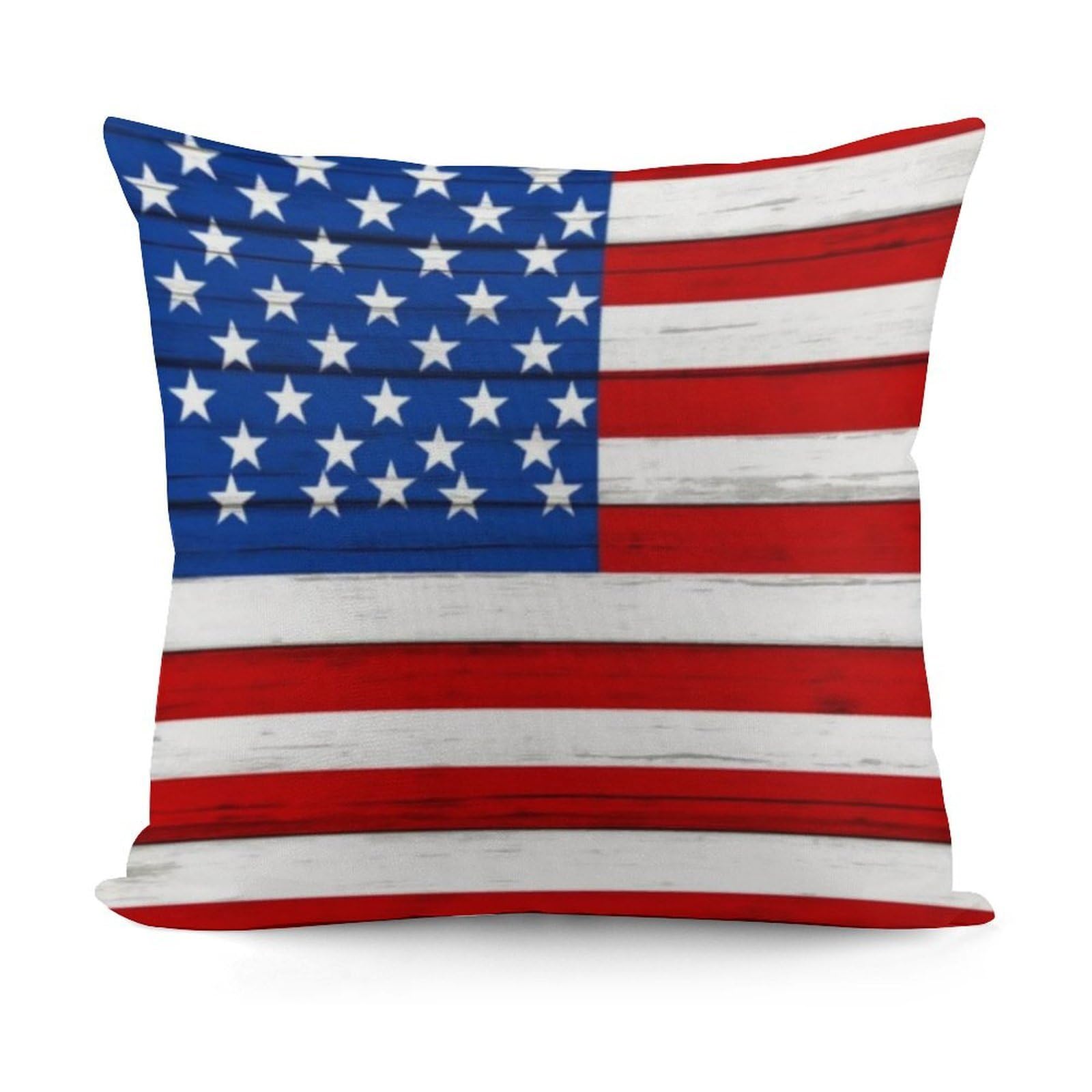 Smazdfxx Picture(480) Plush Decorative Throw Pillow Covers Couch Cushion Case Modern Home Decor For Sofa Soft Wooden American Flag Pillowcases