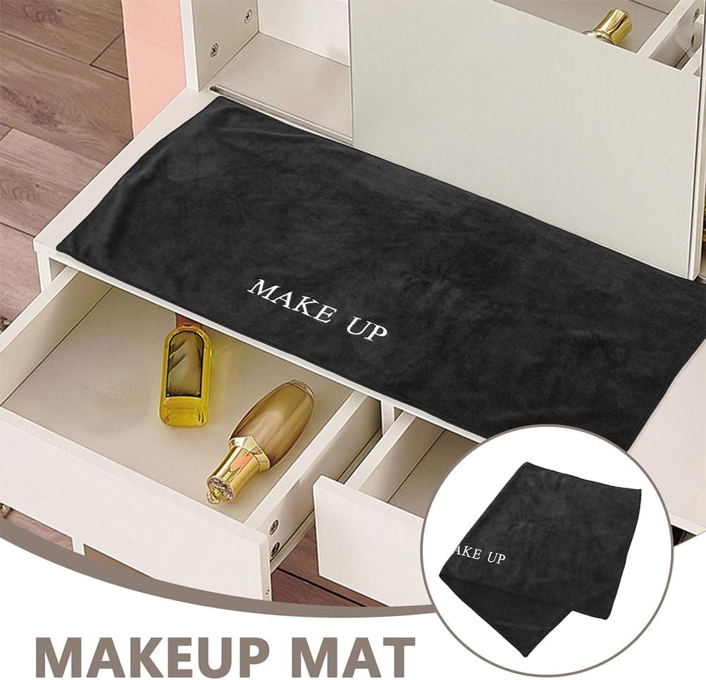 LOGOFUN Makeup Mat for Vanity Top Protector - Black (40 * 100cm)