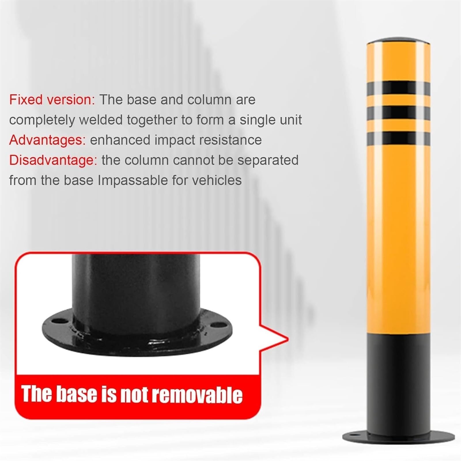 Conos De Seguridad, Postes Delimitadores De Tráfico, Bolardos Industriales De Seguridad Montados En El Suelo para Control De Tráfico/Barreras De Acceso/Postes De Estacio,75cm