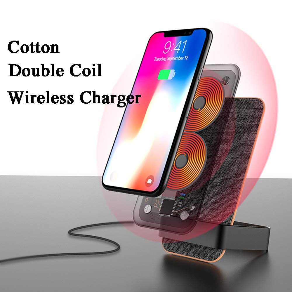 Caricatore Wireless Rapido Qi 10W Caricabatterie a Induzione con 2 Bobine Compatibile Samsung Galaxy S9/S8/S8 Plus/S7/S6/S6 Edge, 7.5W Compatibile iPhone XS/XS Max/XR/X/8/8 Plus, Green
