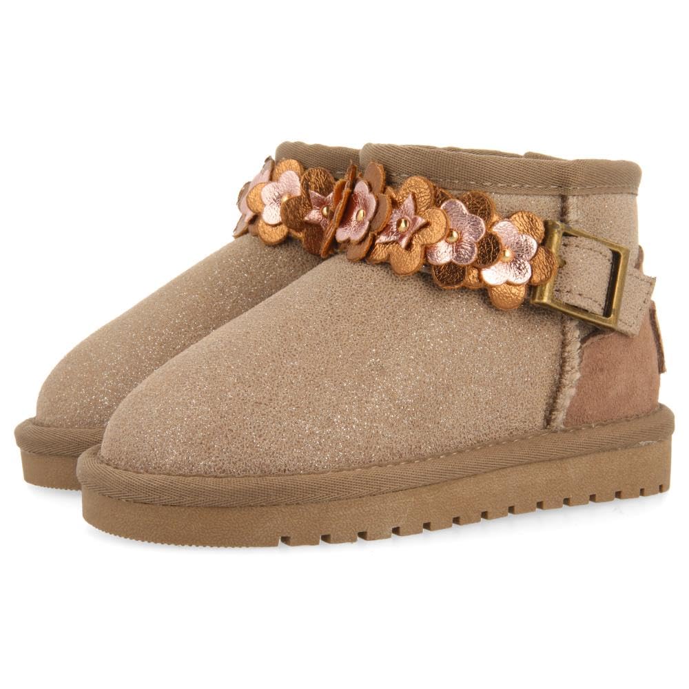 GIOSEPPO Girl's Lint Oxford Boot, Taupe, 4 UK