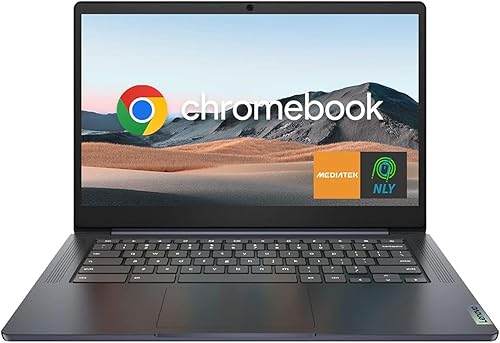 Lenovo Laptop Chromebook de 14 pulgadas (último modelo), procesador MediaTek de 8 núcleos, 4 GB de RAM LPDDR4X, 64 GB eMMC, Wi-Fi, cámara web,