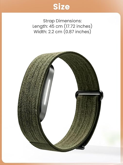 Nylon Band Compatible with Hume Band 2.0, Breathable Replacement Strap with Hook-and-Loop Closure, Micro-Adjustable Loop for Fitness Tracker