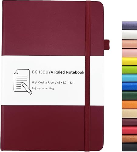 Miniatura 1 de Cuaderno con rayas universitarias A5, 160 páginas, diarios de tapa dura para escribir, cuadernos para el trabajo, oficina, escuela, mujeres y