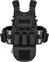 YAKEDA Colete tático para treinamento ao ar livre – Colete Molle com bolsas multifuncionais para treinamento, caça e caminhada