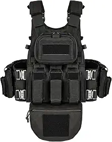 YAKEDA Colete tático para treinamento ao ar livre – Colete Molle com bolsas multifuncionais para treinamento, caça e caminhada
