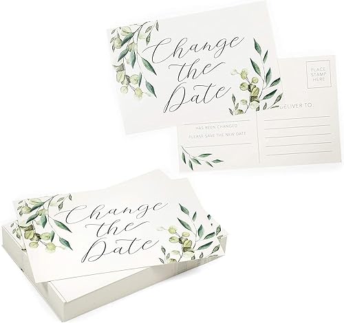 Tarjetas postales Cambiar la fecha, tarjeta de aplazamiento de eventos (6 x 4 pulgadas, 48 unidades)