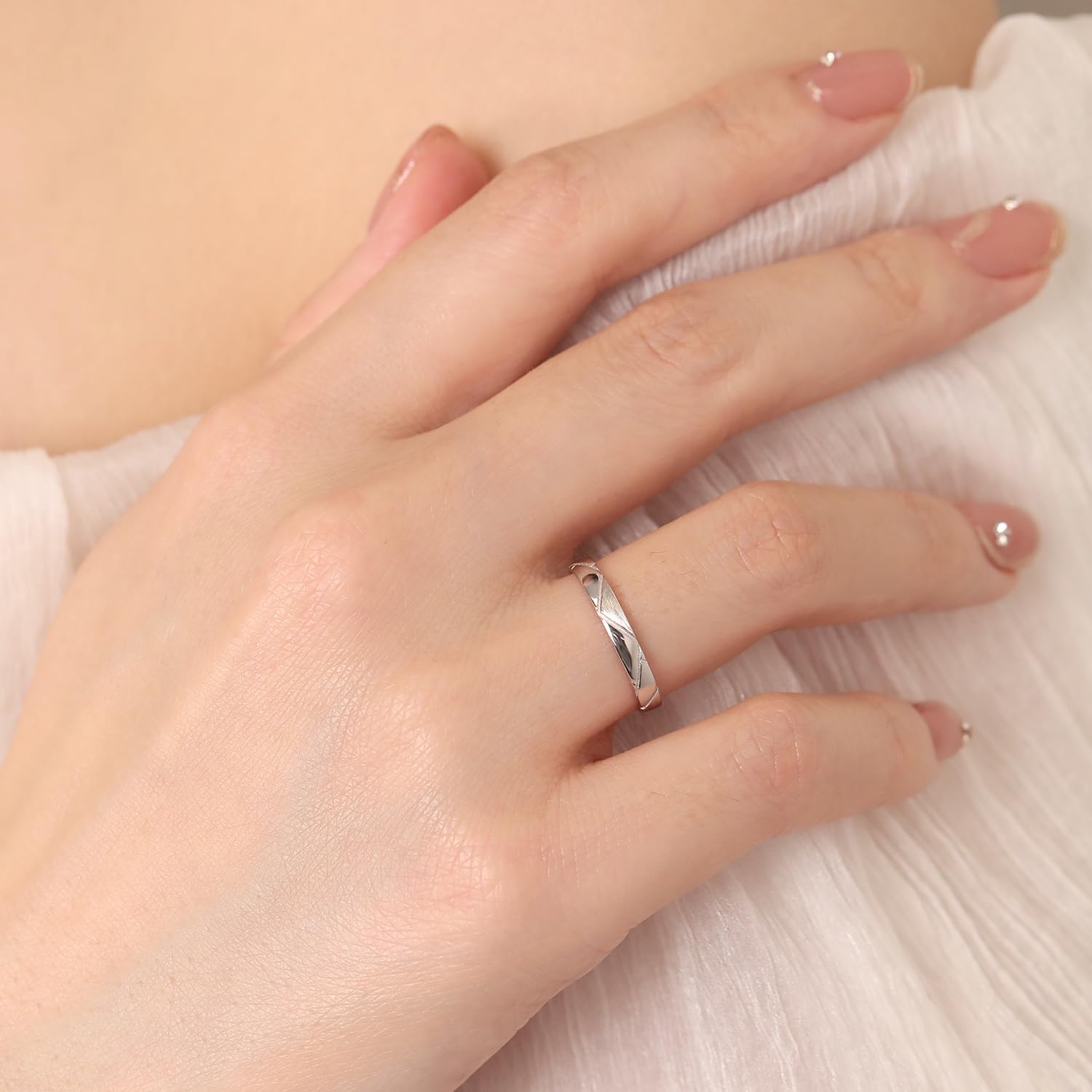 Meissa Anillo de Compromiso Boda para Pareja Novios Alianzas de Plata Pareja de ley 925 Adjustable Diseño de Montañas Regalo de San Valentín Aniversario (Juego de dos anillos)