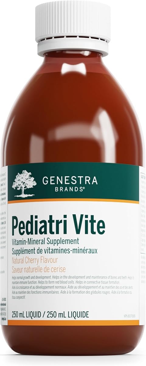 Genestra Brands - Pediatri Vite - Children's Vitamin-Mineral Supplement with B6, B12, Biotin, and Riboflavin - 250 ml Liquid - Natural Cherry Flavour