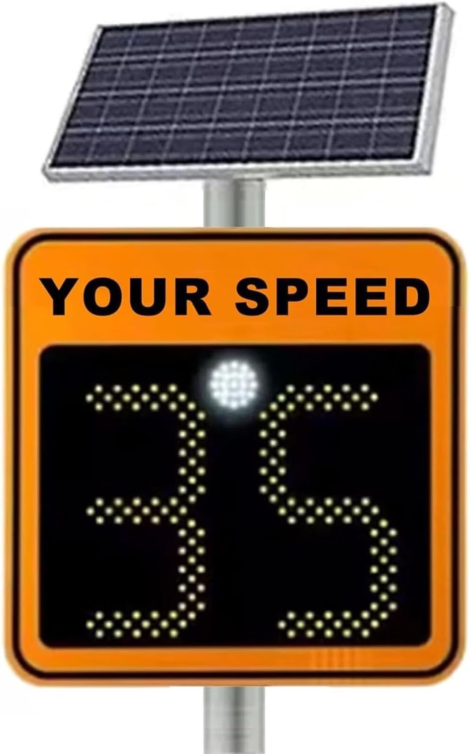 Señal de límite de velocidad con radar, alimentada por energía solar, de aluminio impermeable con retroalimentación de radar y 2 detectores de velocidad digitales para la concientización sob