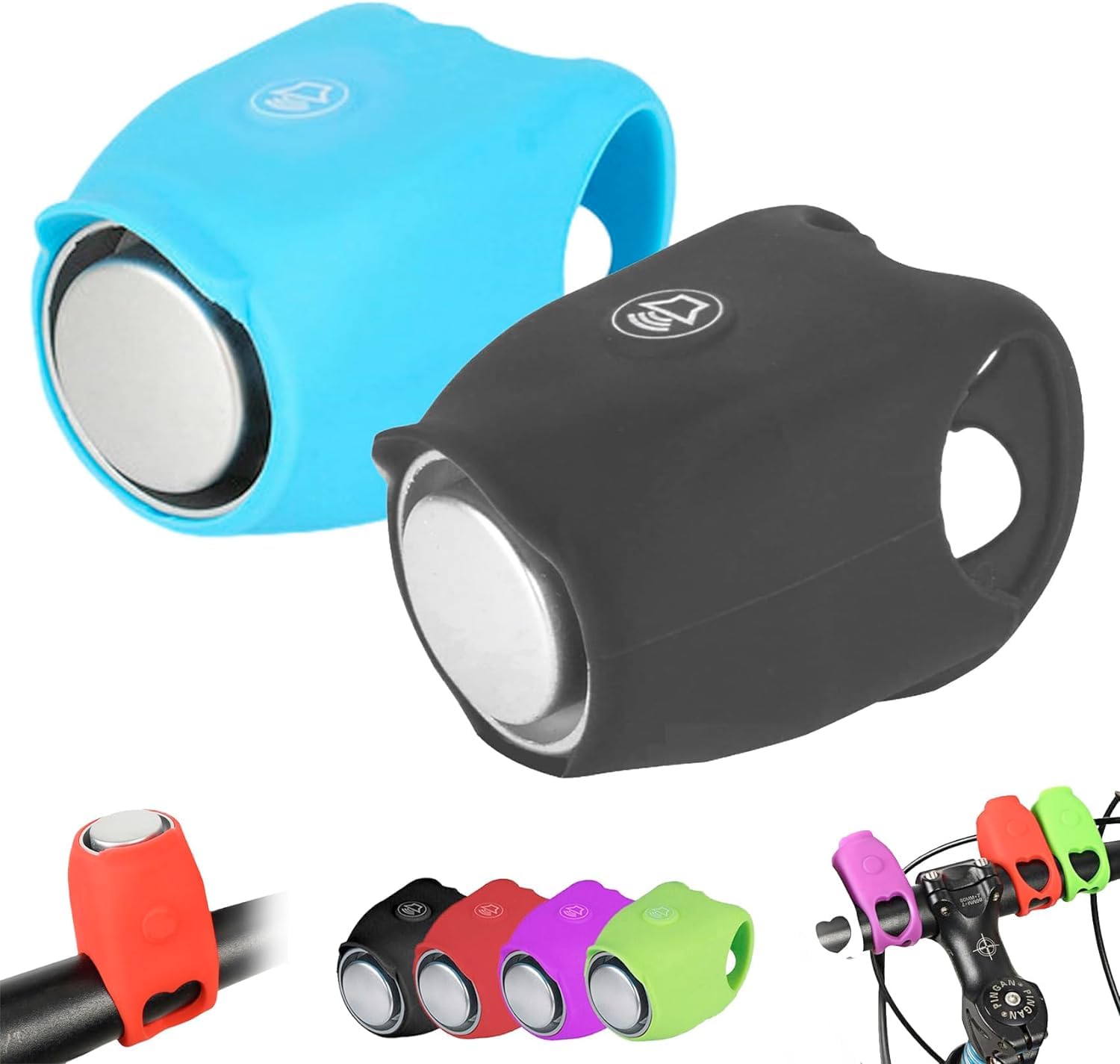 Super Bike Horn, Super Bike Horn Train Sound, Newest Super Bicycle Horn with Loud Sound, 90db Water-Resistant Electric Bike Horn Electric Motorbike Cycling Bells Horn for Adults Kids (Blue+Black)