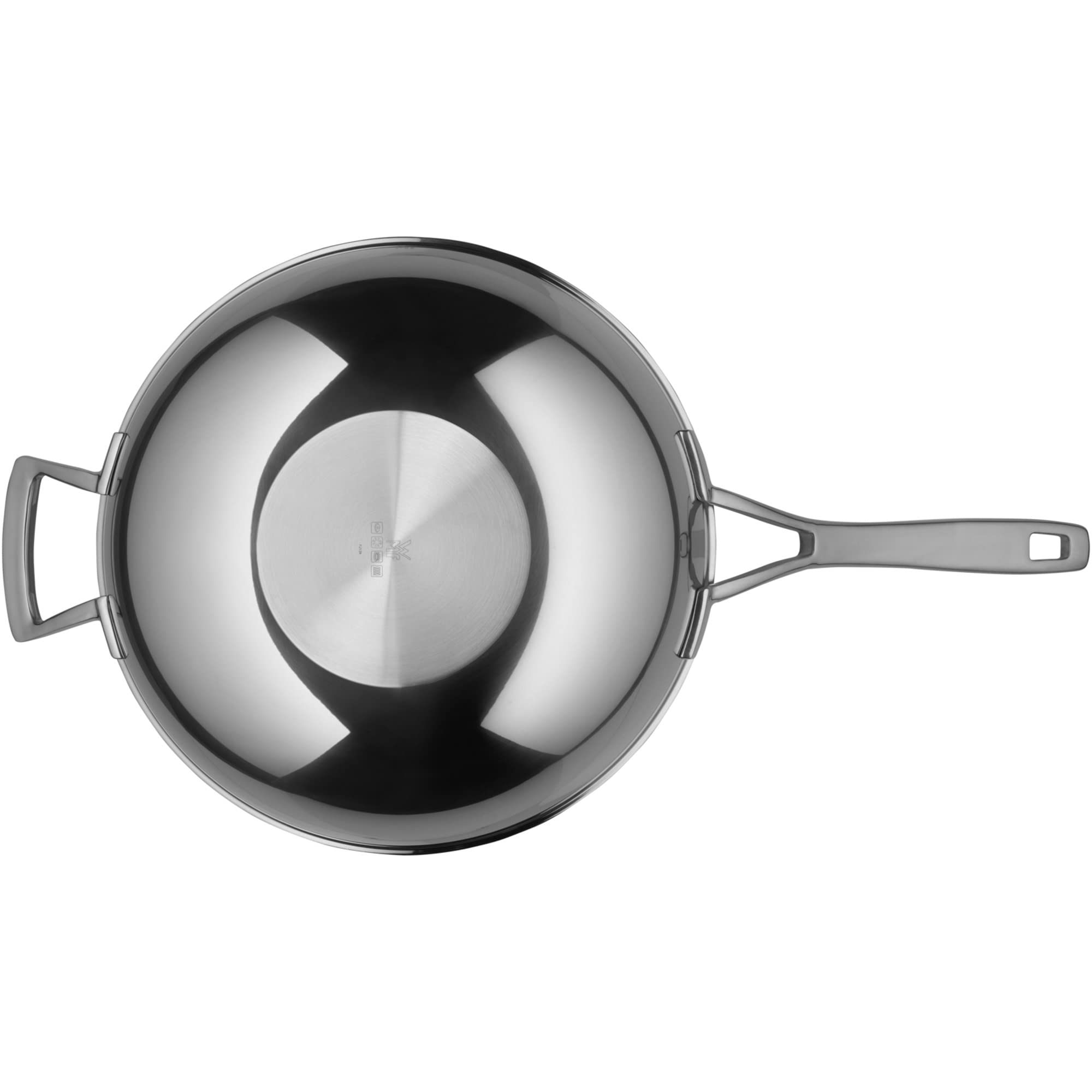 WMF 0753516040 Wok Multiply con Coperchio in Metallo, 32 cm, Acciaio Inox, Argento, 36 x 60 x 21 cm