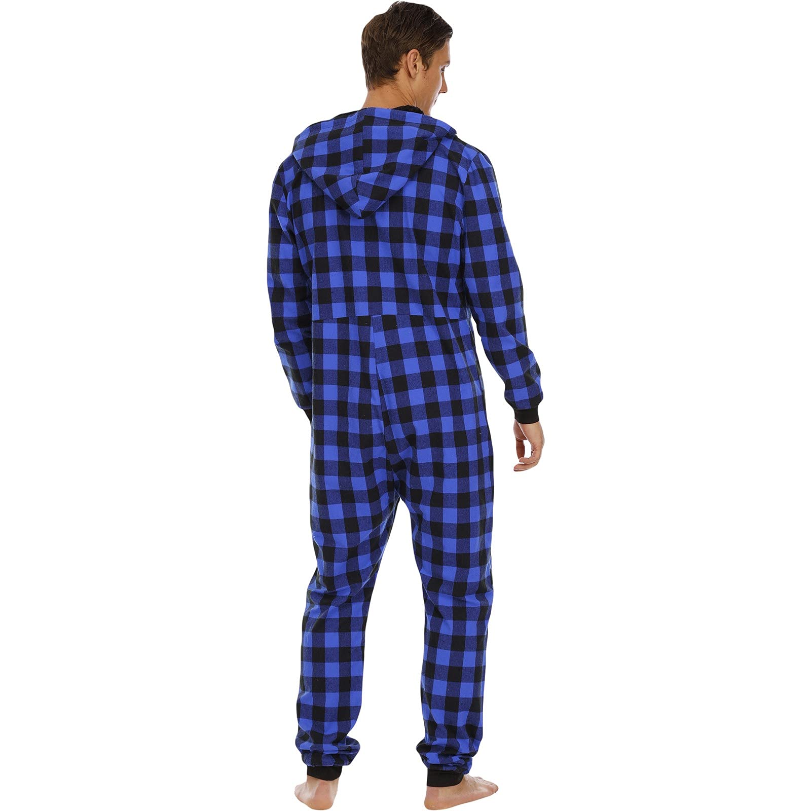 Generisch Pijama largo para hombre, pijama largo para hombre, juego de ropa de casa con cremallera, ropa de dormir holgada, pantalones de pijama, manga larga, traje de pantalón para el hogar