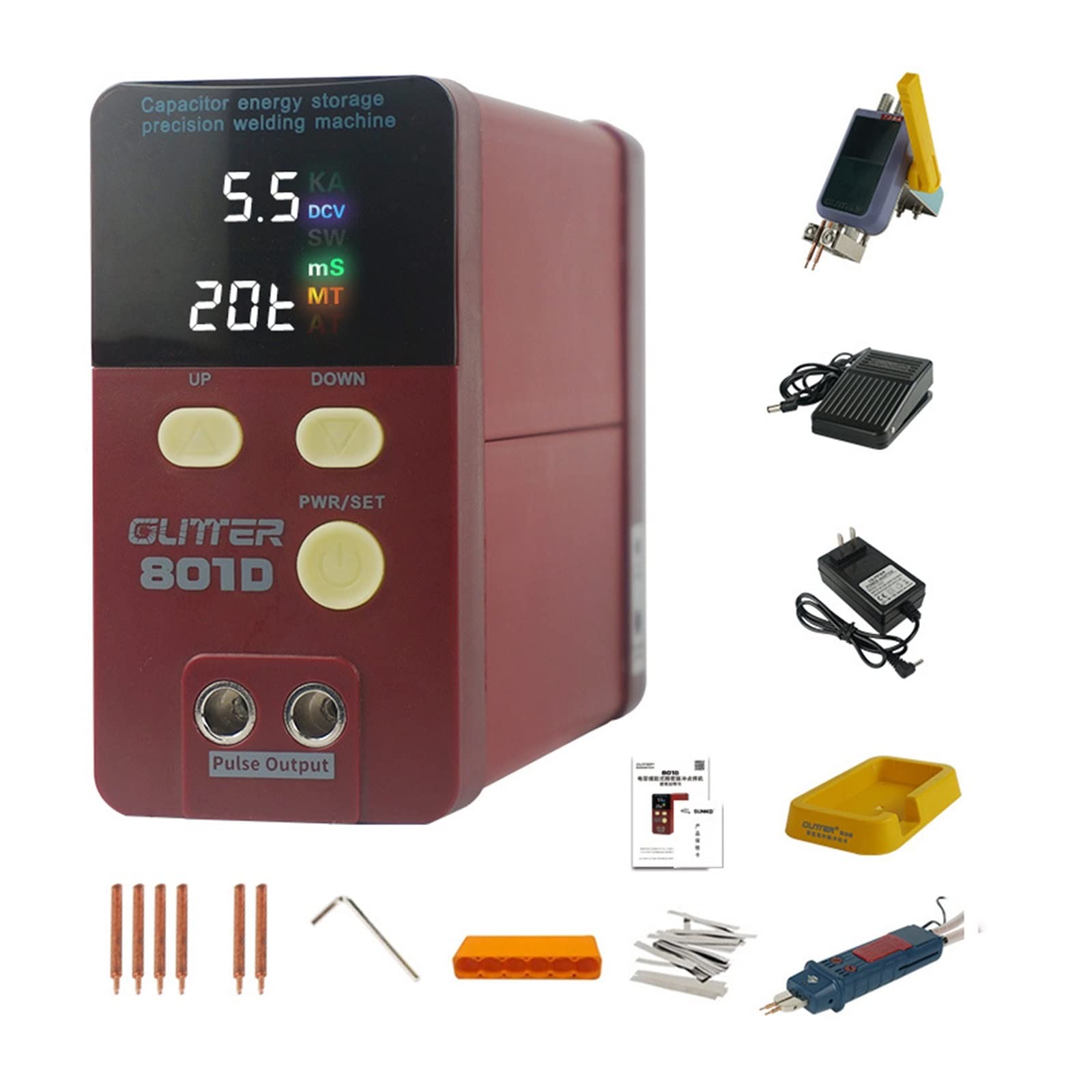 801D Storage Capacity Spot Welding Machine 12KW Battery Welder Spot Welder 0.2mm Pure Nickel Welding 0.1-0.3mm 1800A